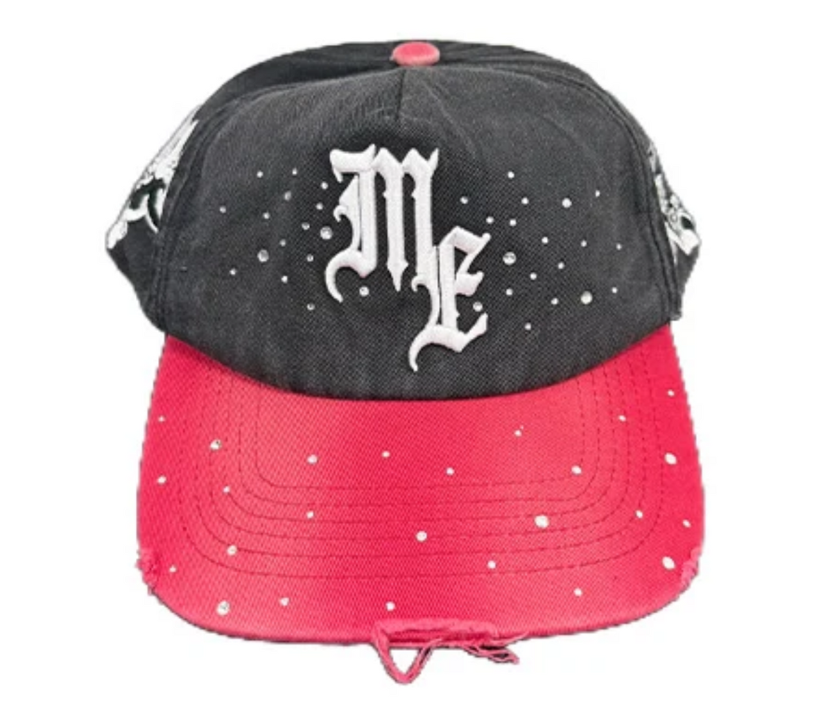 Mixed Emotion SnapBack Rhinestone Black Red