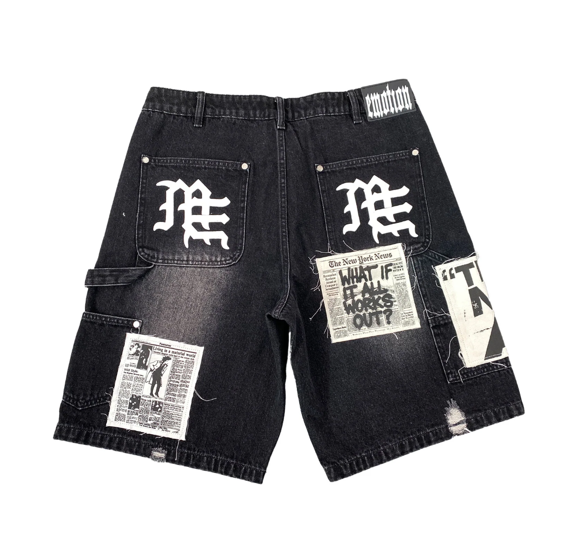 Mixed Emotion Ai Denim Shorts Black