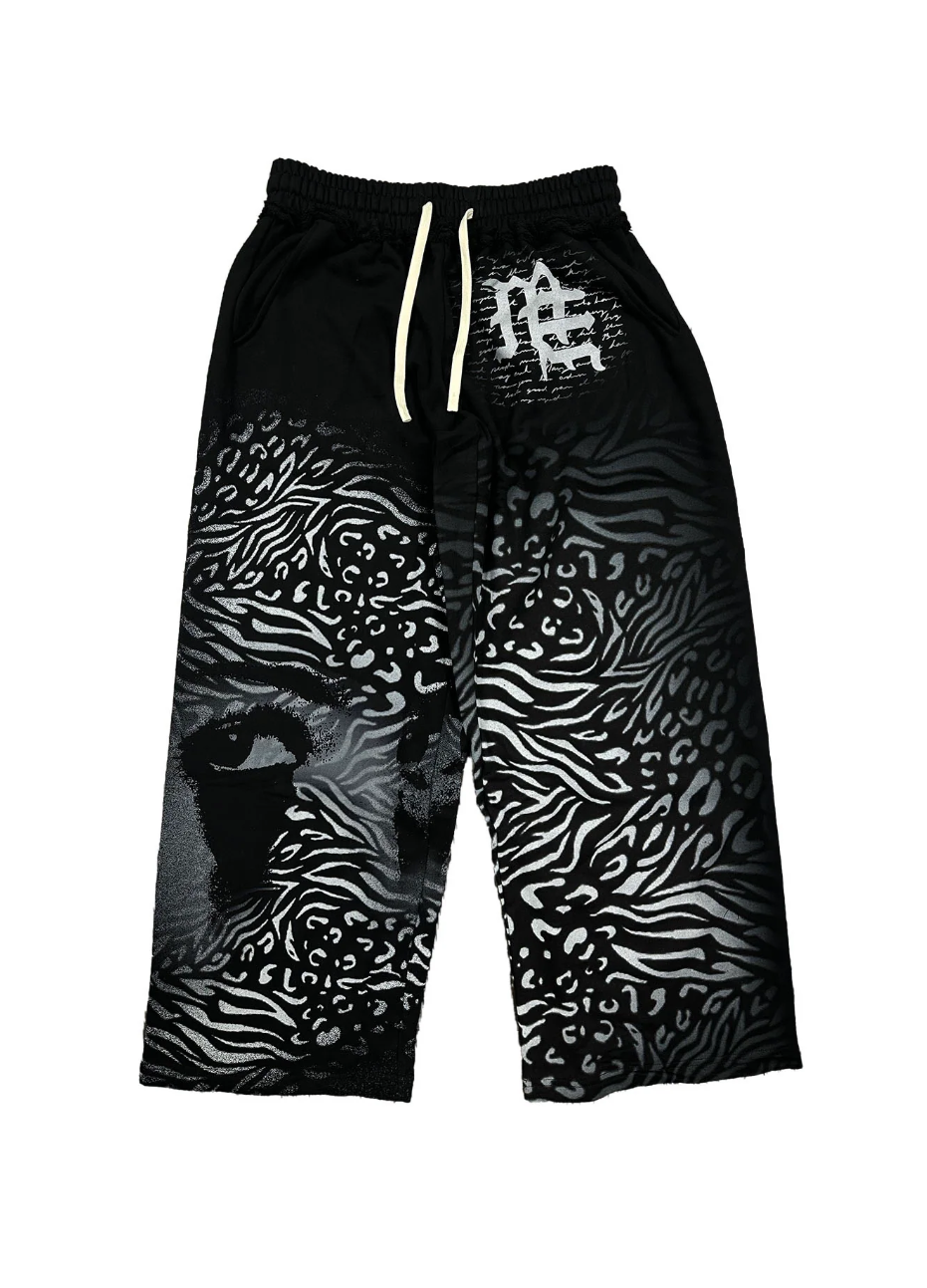 Mixed Emotion Black Stripped Baggy Sweats