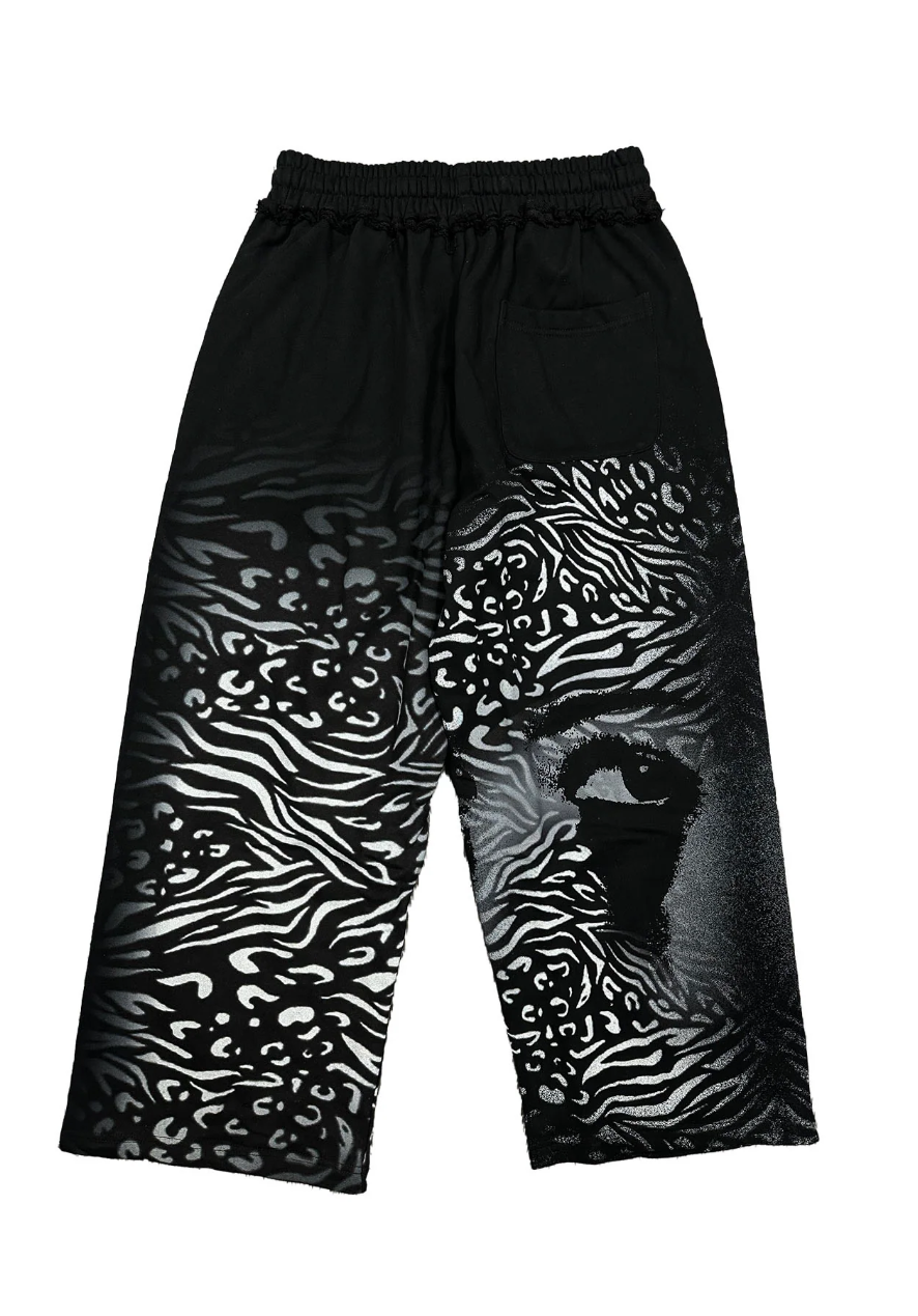 Mixed Emotion Black Stripped Baggy Sweats